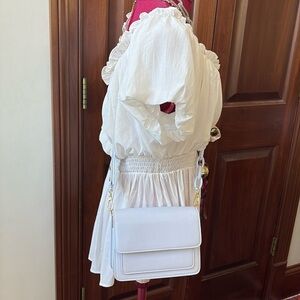 Accessorize Crossbody bag small Shoulder bag wide strap/acrylic chain 3 Compart